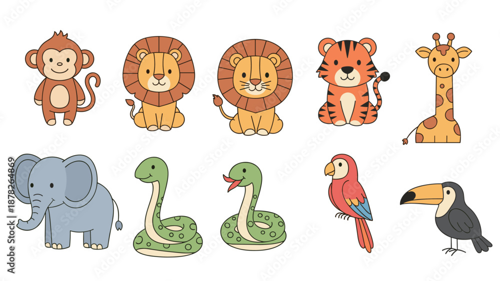 Obraz premium Animals set playfull
