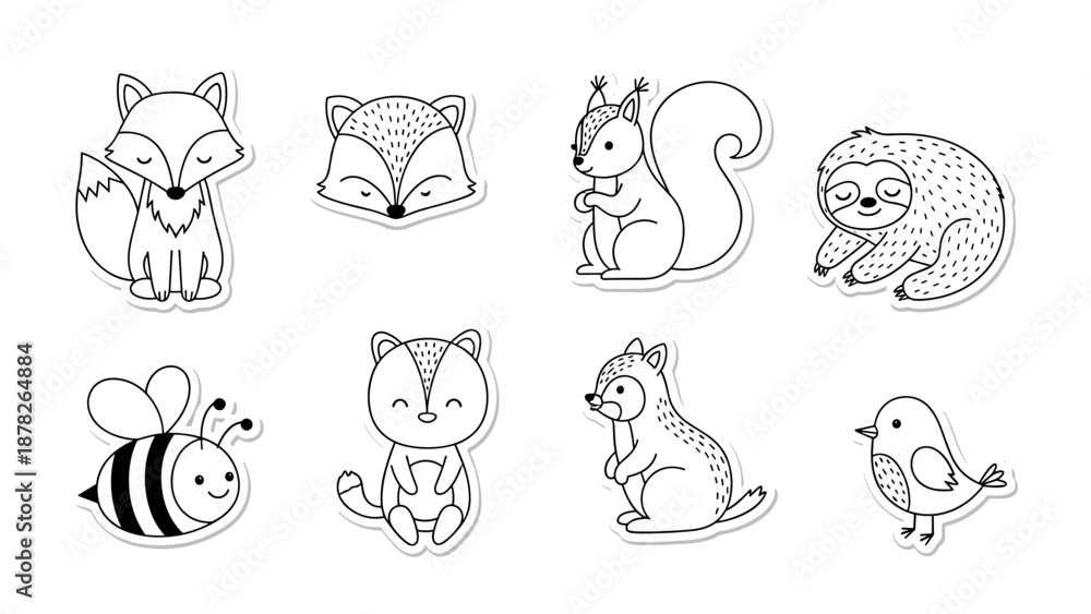 Fototapeta premium Animals set playfull