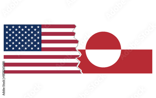 USA greenland conflict concept stock image, USA greenland breakup, usa greenland map break