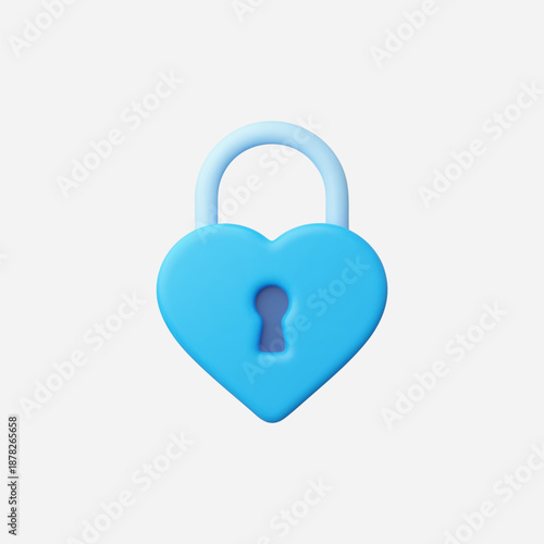 3d Realistic Padlock Icon of love vector Illustration