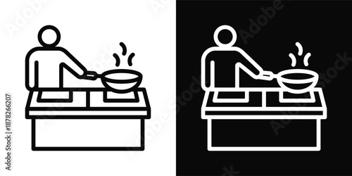 Cooking Icon White And Black Background Style