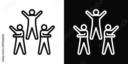 Exercise Icon White And Black Background Style