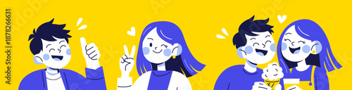 Couple flat vector design template. Handraw Couple design branding