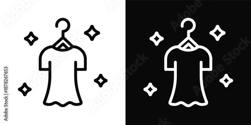 Laundry Icon White And Black Background Style