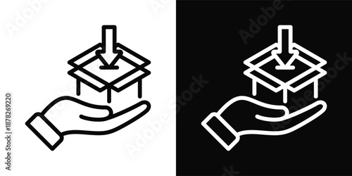 Packaging Icon White And Black Background Style