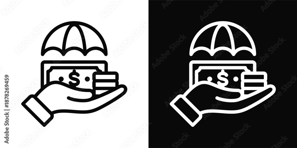 Fototapeta premium Hedging Icon White And Black Background Style