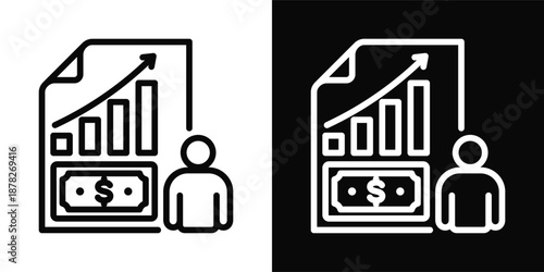 Broker Icon White And Black Background Style