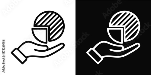 Quota Icon White And Black Background Style