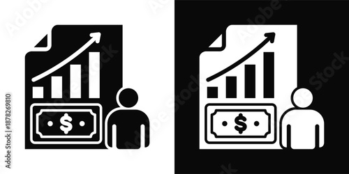Broker Icon White And Black Background Style