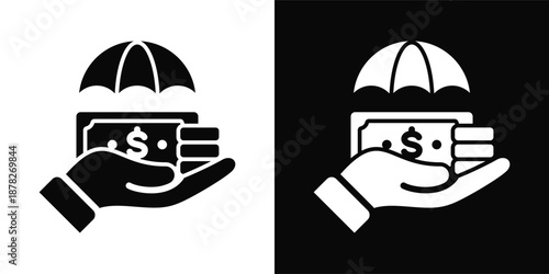 Hedging Icon White And Black Background Style