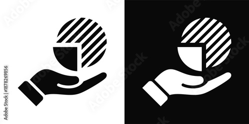Quota Icon White And Black Background Style