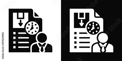 Duty Icon White And Black Background Style