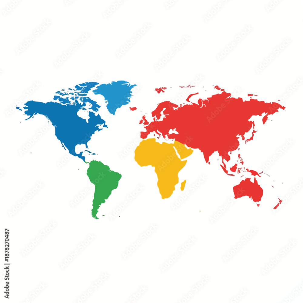 Fototapeta premium Vibrant World Map Illustration