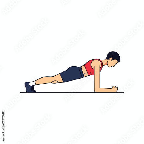 Person Doing Plank Exercise