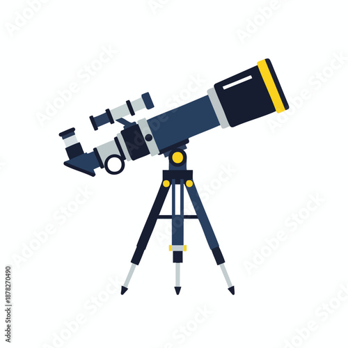 Telescope Illustration on Tripod