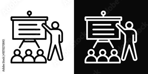 Training Icon White And Black Background Style
