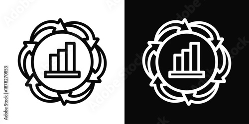 Six Sigma Icon White And Black Background Style