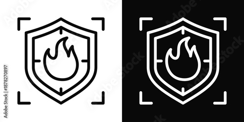 Heat Treatment Icon White And Black Background Style