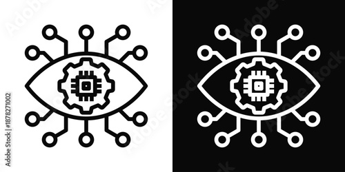 Machine Vision Icon White And Black Background Style