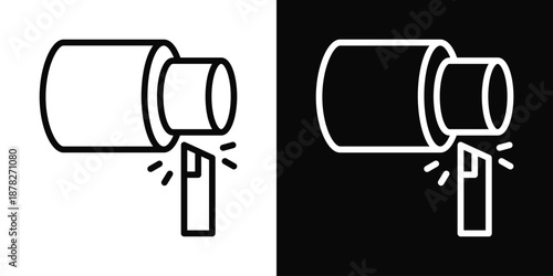 Turning Icon White And Black Background Style