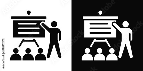 Training Icon White And Black Background Style