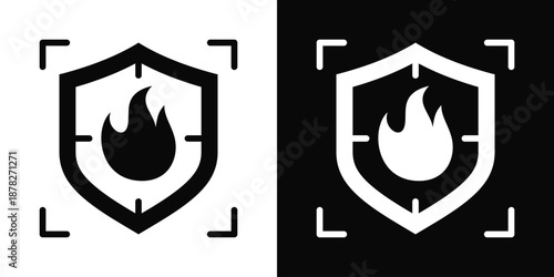 Heat Treatment Icon White And Black Background Style