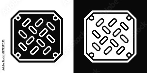 Metal Icon White And Black Background Style
