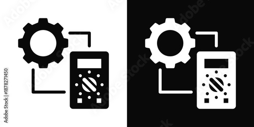Instrumentation Icon White And Black Background Style