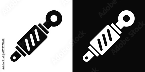 Hydraulics Icon White And Black Background Style