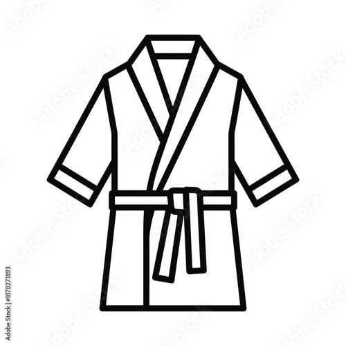 Simple black and white bathrobe illustration