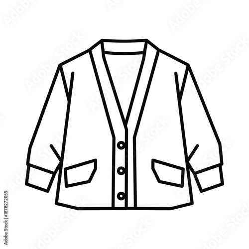 Cardigan with Pockets Illustration Simple Design