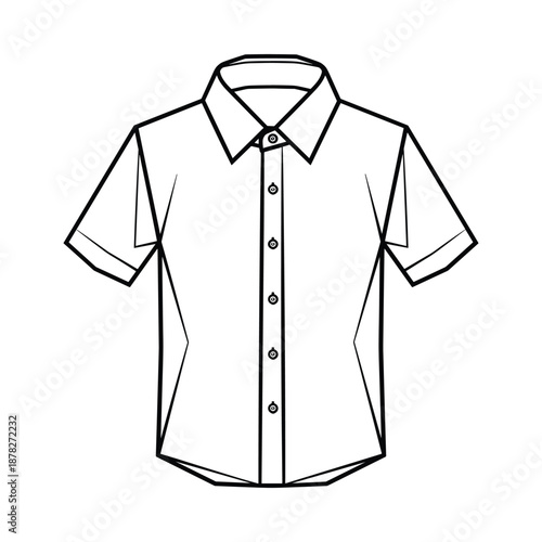 Short Sleeve Shirt Vector Illustration