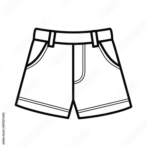 Black and white illustration of mens shorts