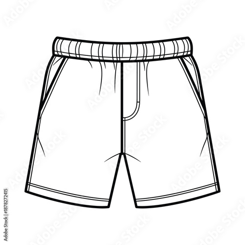 White sports shorts illustration simple drawing