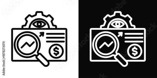 Research Icon White And Black Background Style