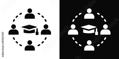 Research And Development Icon White And Black Background Style