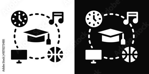 Excavation Icon White And Black Background Style