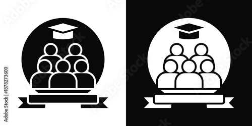 Casting Icon White And Black Background Style