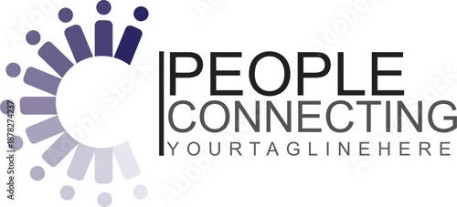 Abstract Initial Letter C Logo Vector Design Template that Connects People