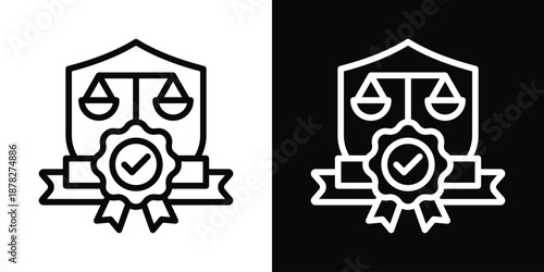 Compliance Icon White And Black Background Style