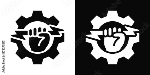 Electrical Engineering Icon White And Black Background Style