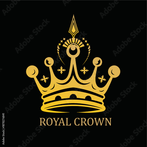 Royal Crown logo vector templ...