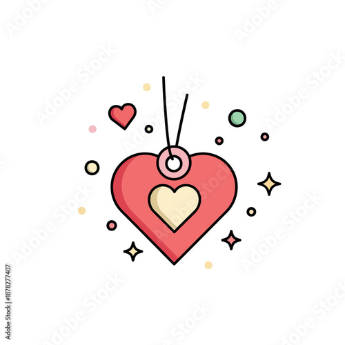 Whimsical Heart-shaped Love Meter with Sparkles and Colorful Accents