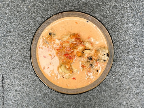 Foto A traditional Banjar dish consisting of vegetables made from young Cempedak fruit (Artocarpus integer (Thunb