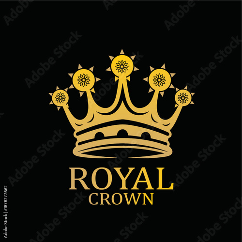 Royal Crown logo vector templ...