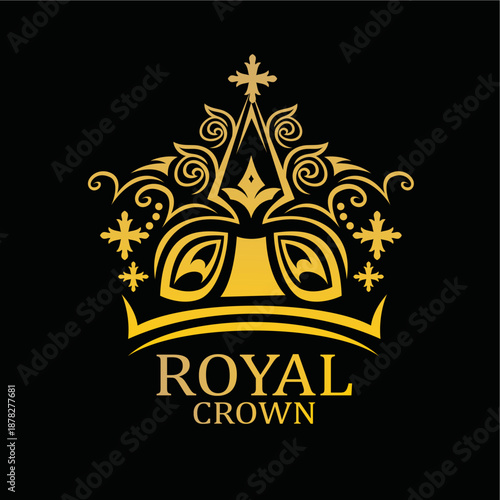 Royal Crown logo vector templ...