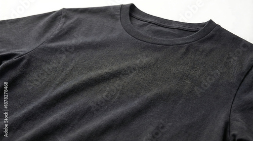 Close Up Macro Texture of Black Cotton T-Shirt Fabric