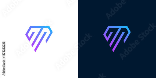 Abstract geometric mark combining elegant lines with a vibrant gradient, suitable for modern branding and technology companies, symbolizing progression and innovation