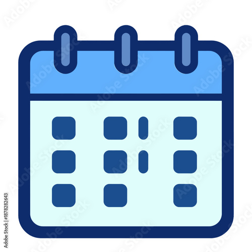 Blue calendar app icon with date marked.