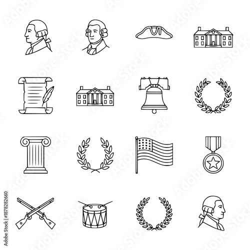 A collection icon of historical American